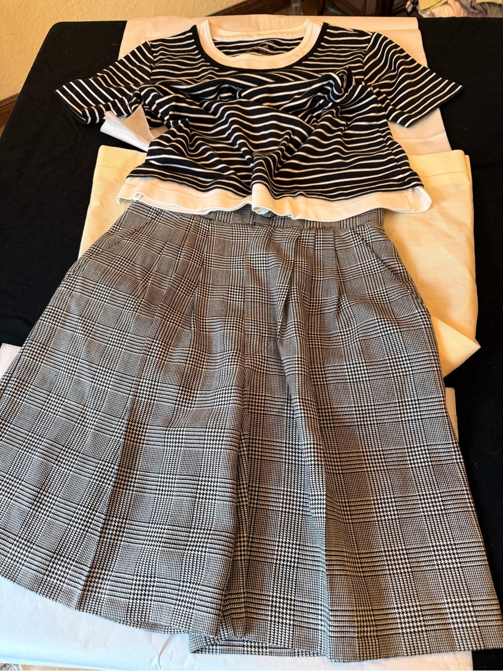 Lily Black & White Plaid Circle Skirt